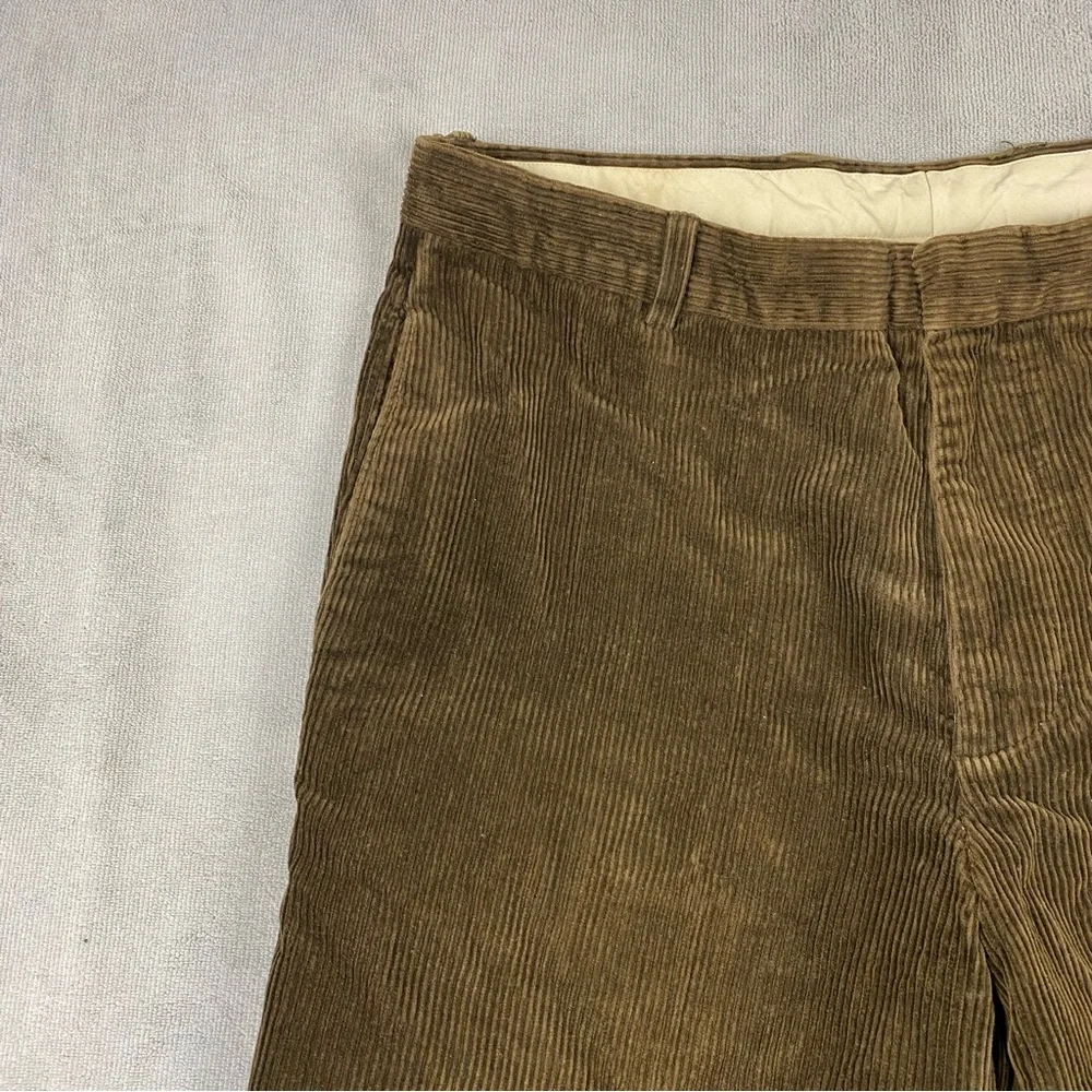 Baracuta Brown Flat Front Corduroy Pants in men's size 38x32 (actual 38x31)
